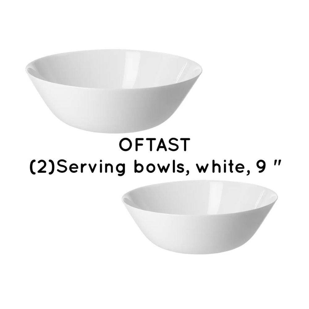 2 OFTAST Serving bowls, white, 9 "